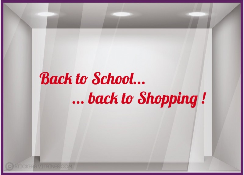 Sticker Back to School Back to Shopping devanture vitrine automne mode magasin bijouterie calicot