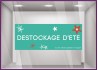 Sticker Destockage d'Été vitrophanie adhésif calicot boutique enseigne devanture vitrine soldes magasin