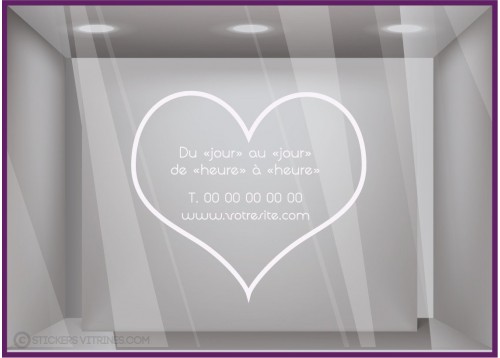 Sticker Horaires Coeur `a personnaliser