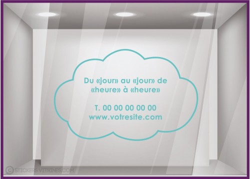 Sticker Horaires Nuage `a personnaliser