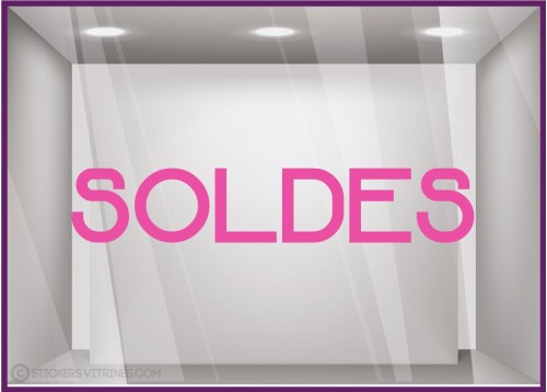 Sticker Soldes FLUO destockage liquidation braderie demarque promotion offre promotionnelle promo vitrophanie lettrage adhesif