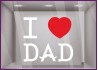 Sticker I love Dad vitrine adhésif autocollant géant vitrine vitrophanie fete des peres papas mode parfumerie chaussure caviste 