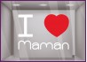 Calicot pour devanture Sticker I love Maman fete des meres mode fleuriste bijouterie parfumerie institut beaute