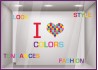 Kit de Stickers I Love Colors autocollant vitrophanie adhésif commerce vitrine magasin mode vitre