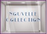 Sticker Nouvelle Collection etoiles vitrine devanture magasin boutqie mode lettrage adhesif calicot autocollant vitre