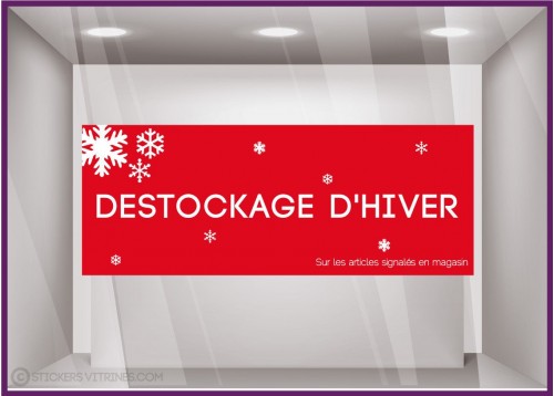 Sticker Destockage d'Hiver vitrophanie soldes braderie enseigne signaletique mode devanture boutique maroquinerie