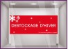 Sticker Destockage d'Hiver vitrophanie soldes braderie enseigne signaletique mode devanture boutique maroquinerie