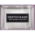 Sticker Destockage Avant Nouvelle Collection vitrophanie enseigne braderie soldes nouvelle collection mode maroquinerie adhesif 