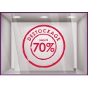 Sticker Tampon Destockage soldes braderie vitrophanie boutique enseigne vitrine devanture 