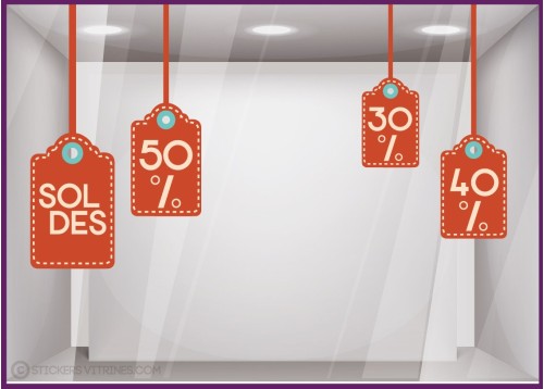 Sticker Soldes Etiquettes promotion pourcentage offre promotionnelle destockage braderie liquidation mode chaussure