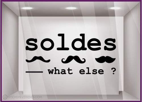 Sticker Soldes What else? promotion offre promotionnelle promos destockage braderie liquidation moustache mode accessoire