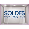 Sticker Soldes Lunettes promotion offre promotionnelle destockage braderie liquidation opticien accesoires pourcentage lettrage 