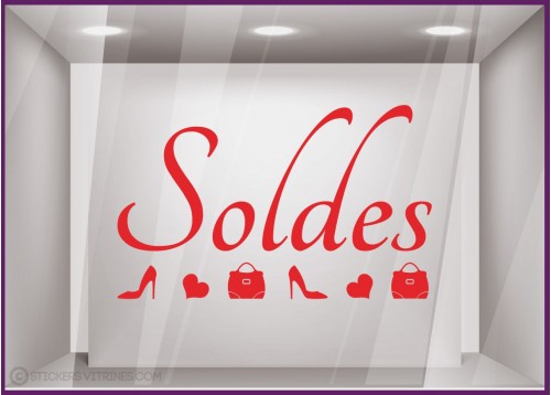 Sticker Soldes Escarpins chaussure mode promotion offre promotionnelle destockage braderie liquidation femme calicot vitrophanie