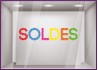 Sticker Soldes Pois promotion destockage braderie devanture boutique mode maroquinerie lettrage adhesif