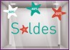 Kit de Stickers Soldes Etoiles de Mer pourcentage promotion destockage braderie bord de mer boutique mode vitrophanie 