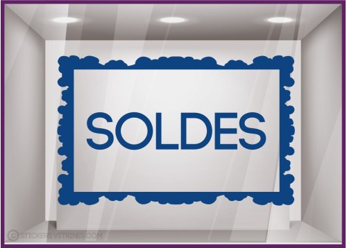 Sticker Soldes Cadre promotion lettrage adhesif pourcentage ete hiver destockage braderie liquidation mode maroquinerie