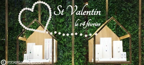 Idée décoration de Boutique : Vitrophanies spéciales Saint-Valentin