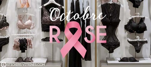 Stickers Vitrine Octobre Rose et Movember pour magasin et pharmacie